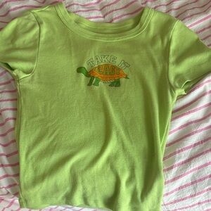 Baby Tee Green with turtle
